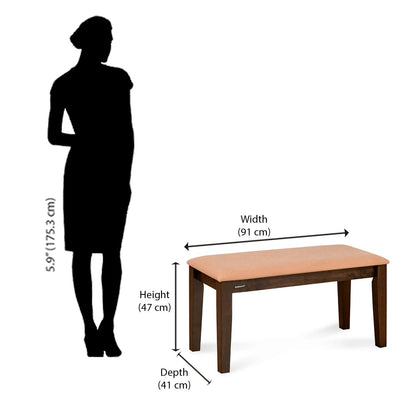 Nilkamal Colombia Multi Use Medium Sitting Bench for Living Room | Dining Room (Wenge)