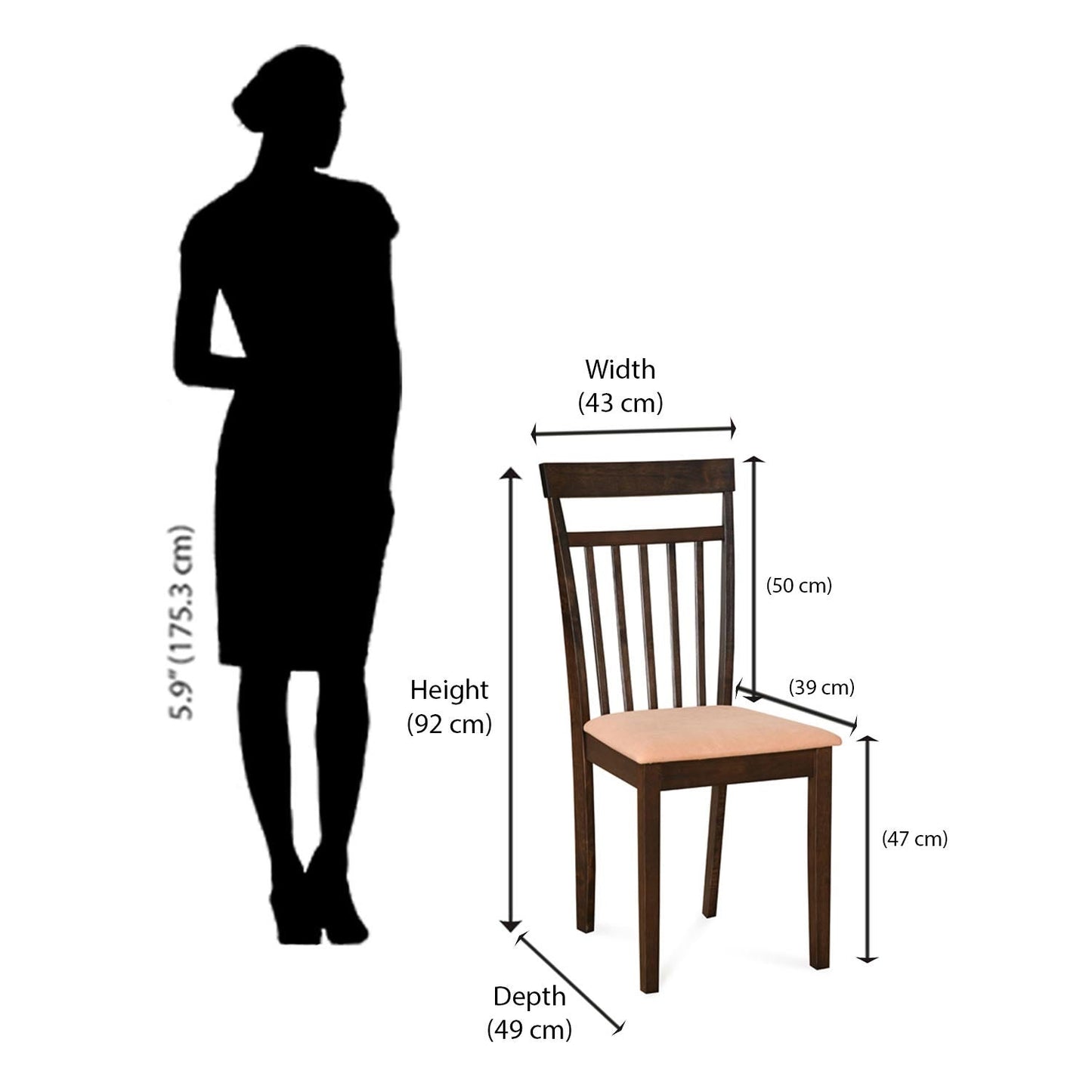 Nilkamal Colombia Dining Chair (Wenge)