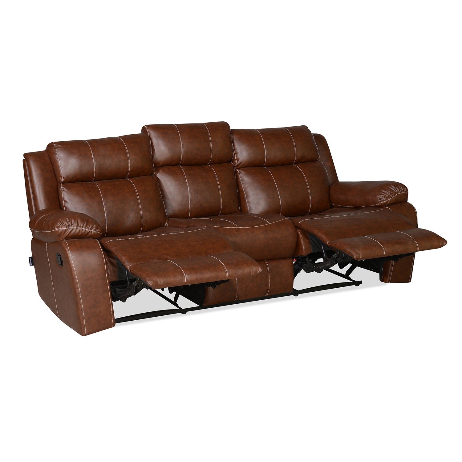 Nilkamal Commander 3 Seater PVC Recliner (Light Brown)