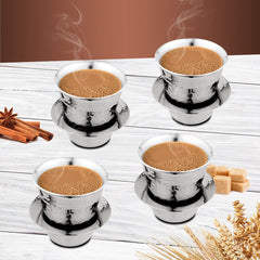 Stainless Steel 4 PCS Double Wall Hammered Coffee Dabra In Tumbler Congo