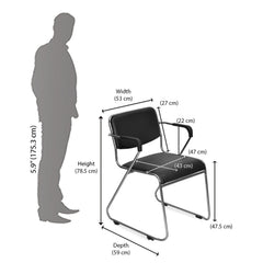 Nilkamal Contract 01 with Arm Visitor Chair (Black)