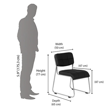 Nilkamal Contract 02 without Arm Visitor Chair (Black)