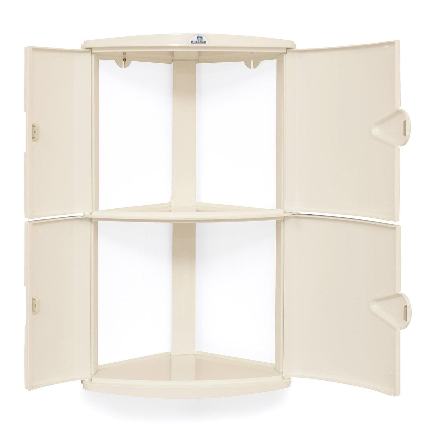 Nilkamal 2 Door Plastic Storage Corner Cabinet (Ivory)