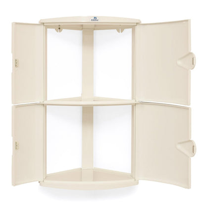 Nilkamal 2 Door Plastic Storage Corner Cabinet (Ivory)