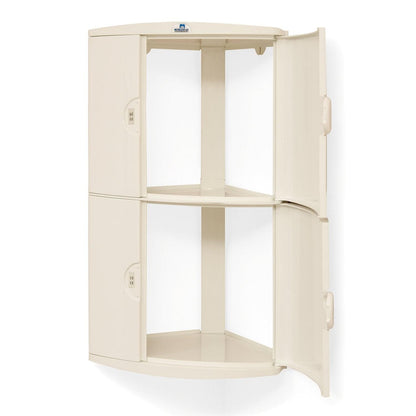 Nilkamal 2 Door Plastic Storage Corner Cabinet (Ivory)
