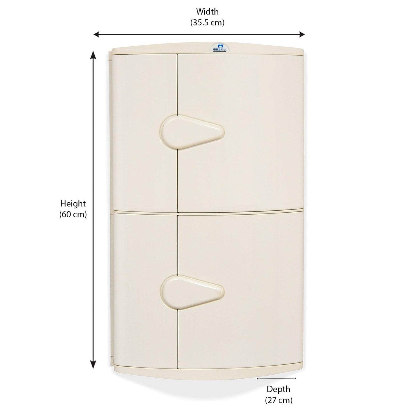 Nilkamal 2 Door Plastic Storage Corner Cabinet (Ivory)