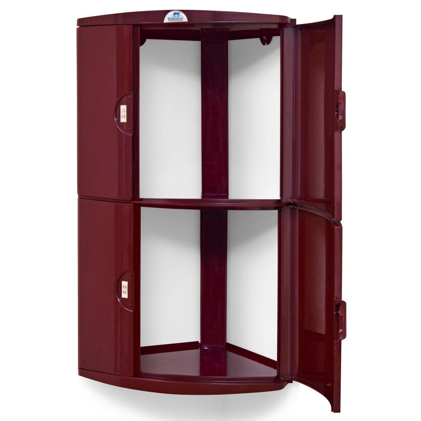 Nilkamal 2 Door Plastic Storage Corner Cabinet (Maroon)