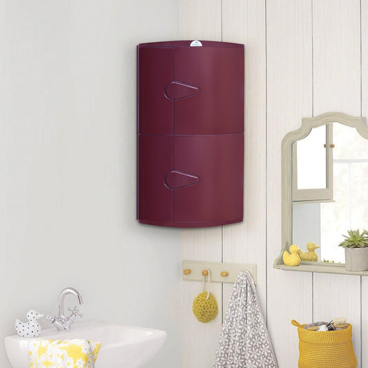 Nilkamal 2 Door Plastic Storage Corner Cabinet (Maroon)