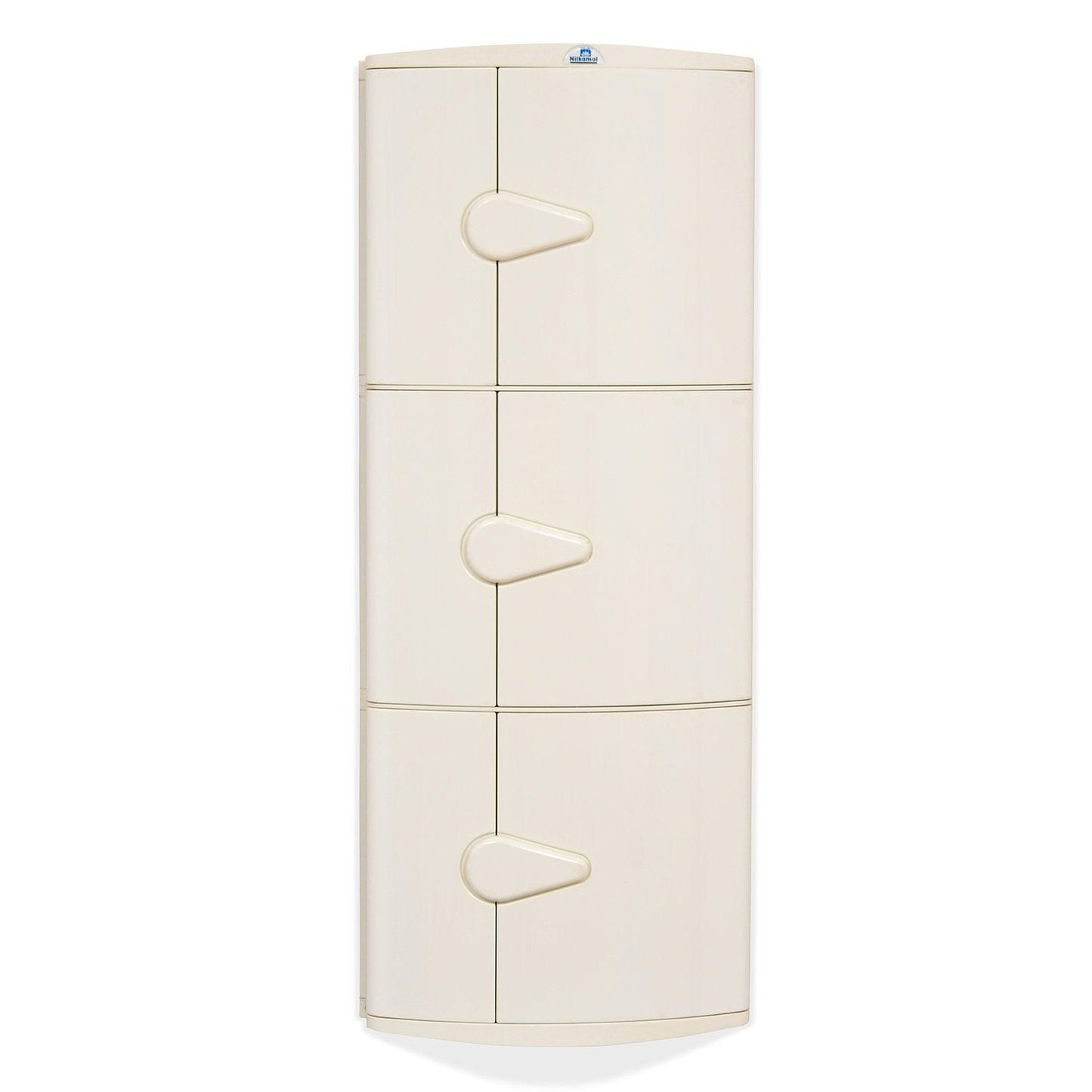 Nilkamal 3 Door Plastic Storage Corner Cabinet (Ivory)