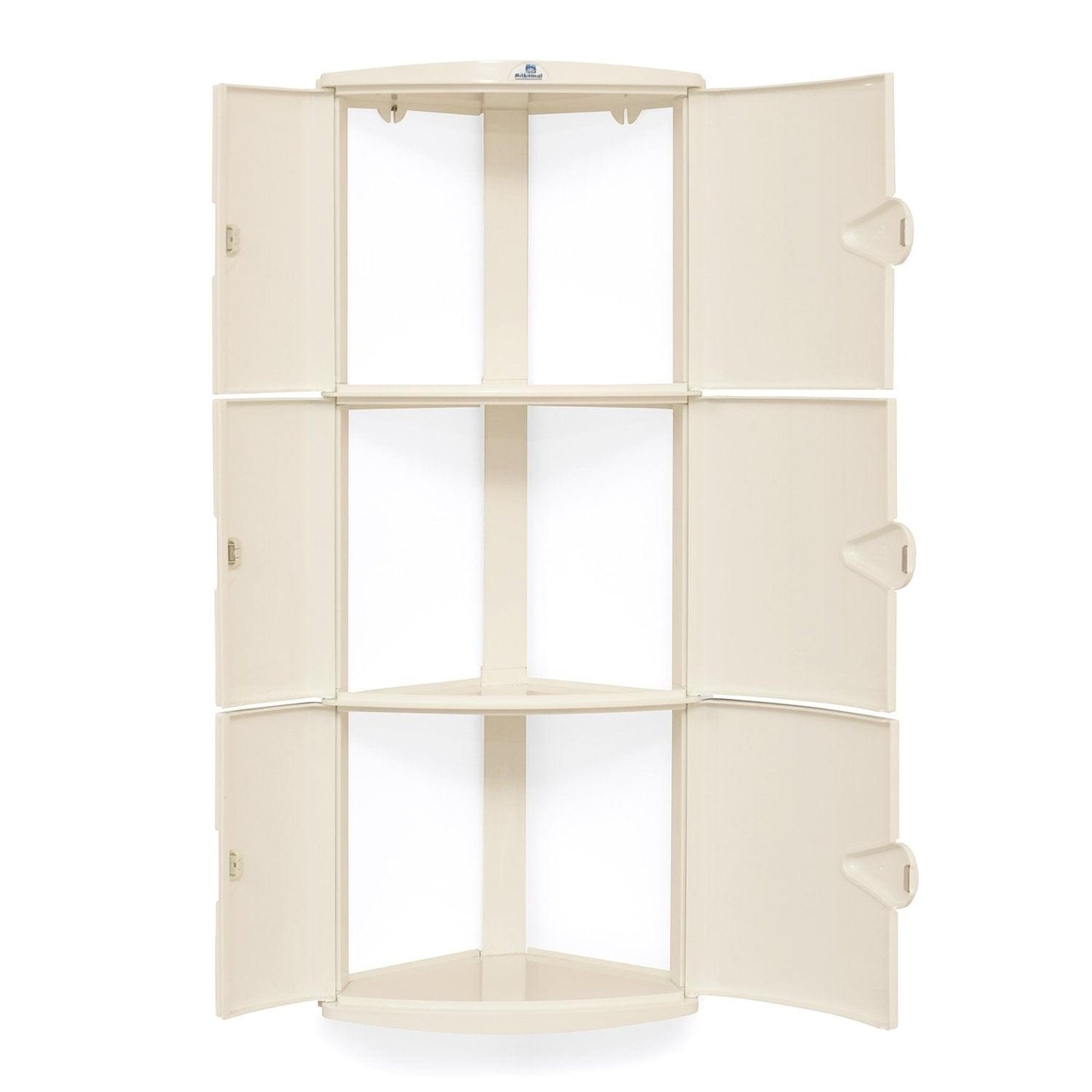 Nilkamal 3 Door Plastic Storage Corner Cabinet (Ivory)