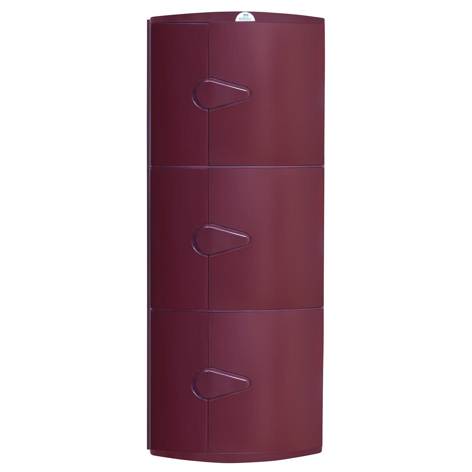 Nilkamal 3 Door Plastic Storage Corner Cabinet (Maroon)