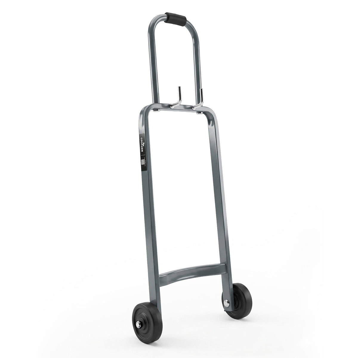 Corvids Heavy Duty Gas Cylinder Trolley with 2 Wheels & Hooks | 2-Year Warranty | Carbon Steel Frame, 4-Inch TPR Wheels, Padded Handle, LPG Cylinder Mover for Home & Kitchen, 70 KG Capacity (Grey)
