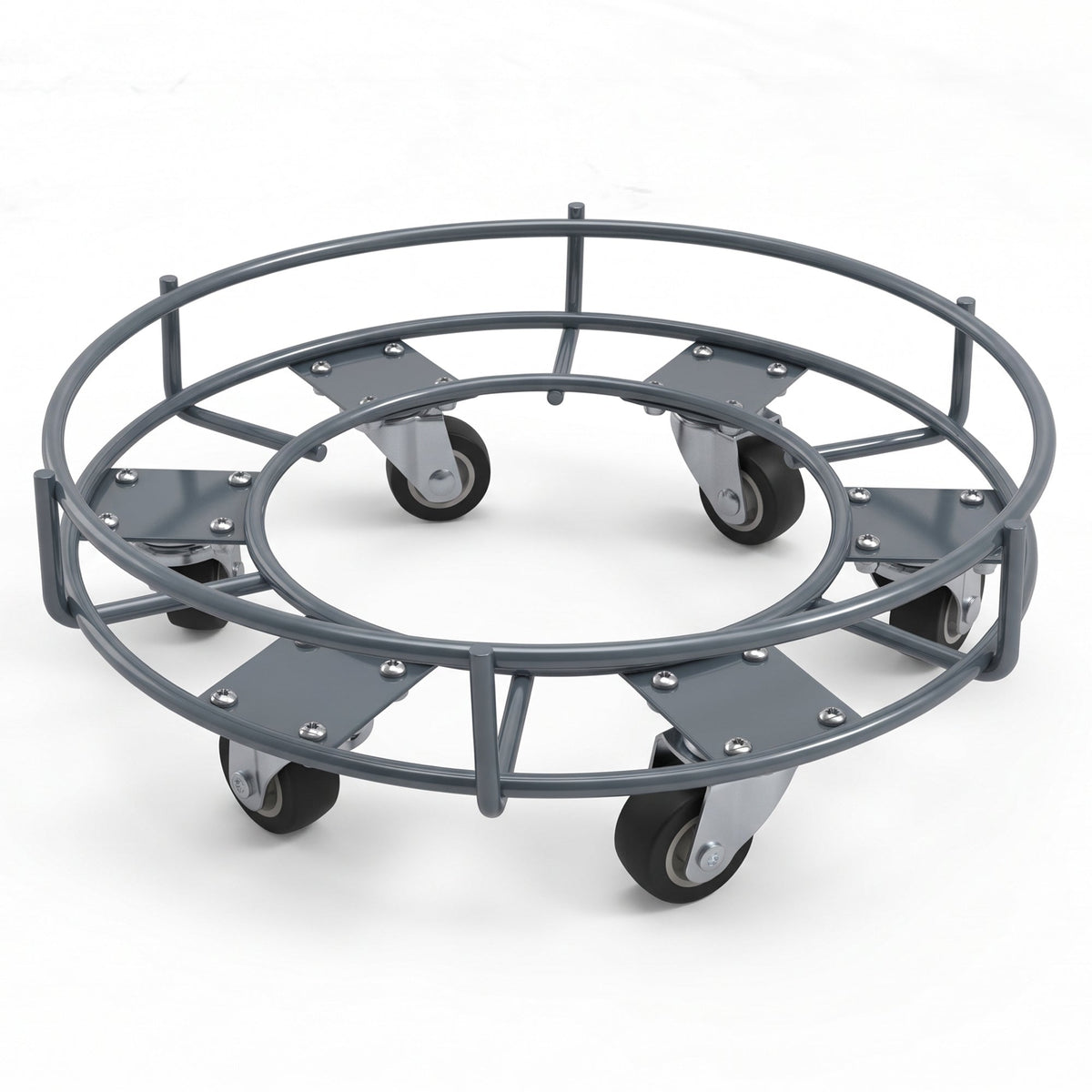Corvids Heavy Duty Carbon Steel Gas Cylinder Trolley with 6 Wheels | 2-Year Warranty | 360° Swivel Ball Bearing Wheels, Anti-Rust Frame, LPG Cylinder Stand for Home & Kitchen, 70 KG Capacity (Grey)