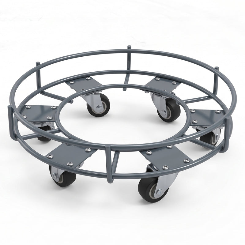 Corvids Heavy Duty Carbon Steel Gas Cylinder Trolley with 6 Wheels | 2-Year Warranty | 360° Swivel Ball Bearing Wheels, Anti-Rust Frame, LPG Cylinder Stand for Home & Kitchen, 70 KG Capacity (Grey)-1