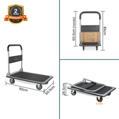 Corvids 300 Kg Portable Folding Metal Hand Platform Trolley for Material Handling-3