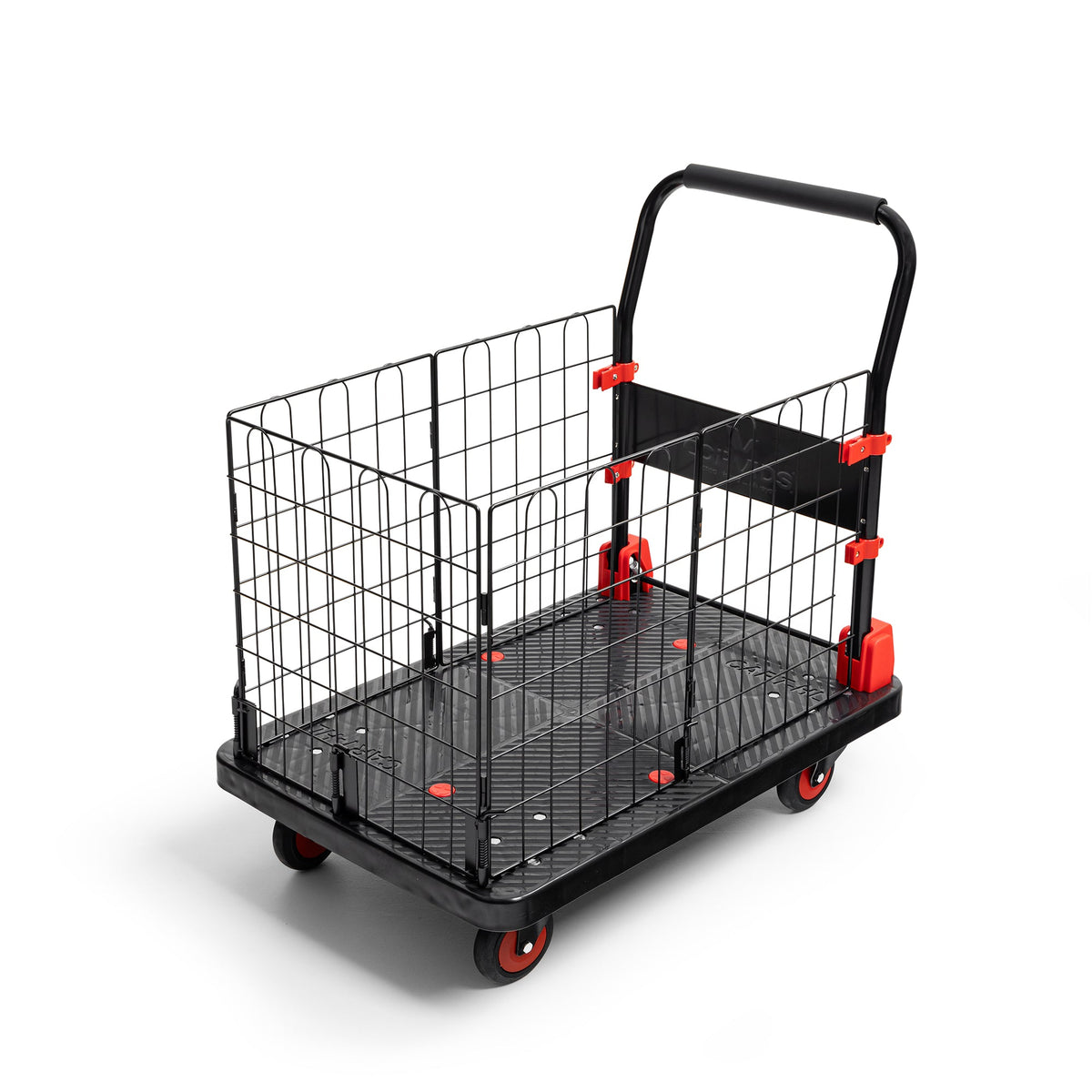Corvids 300 Kg Portable & Collapsible Plastic Platform Trolley with Basket Cage