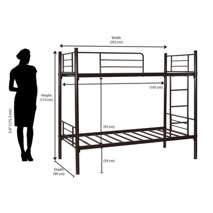 Nilkamal Crossett Metal Bunk Bed (Brown)