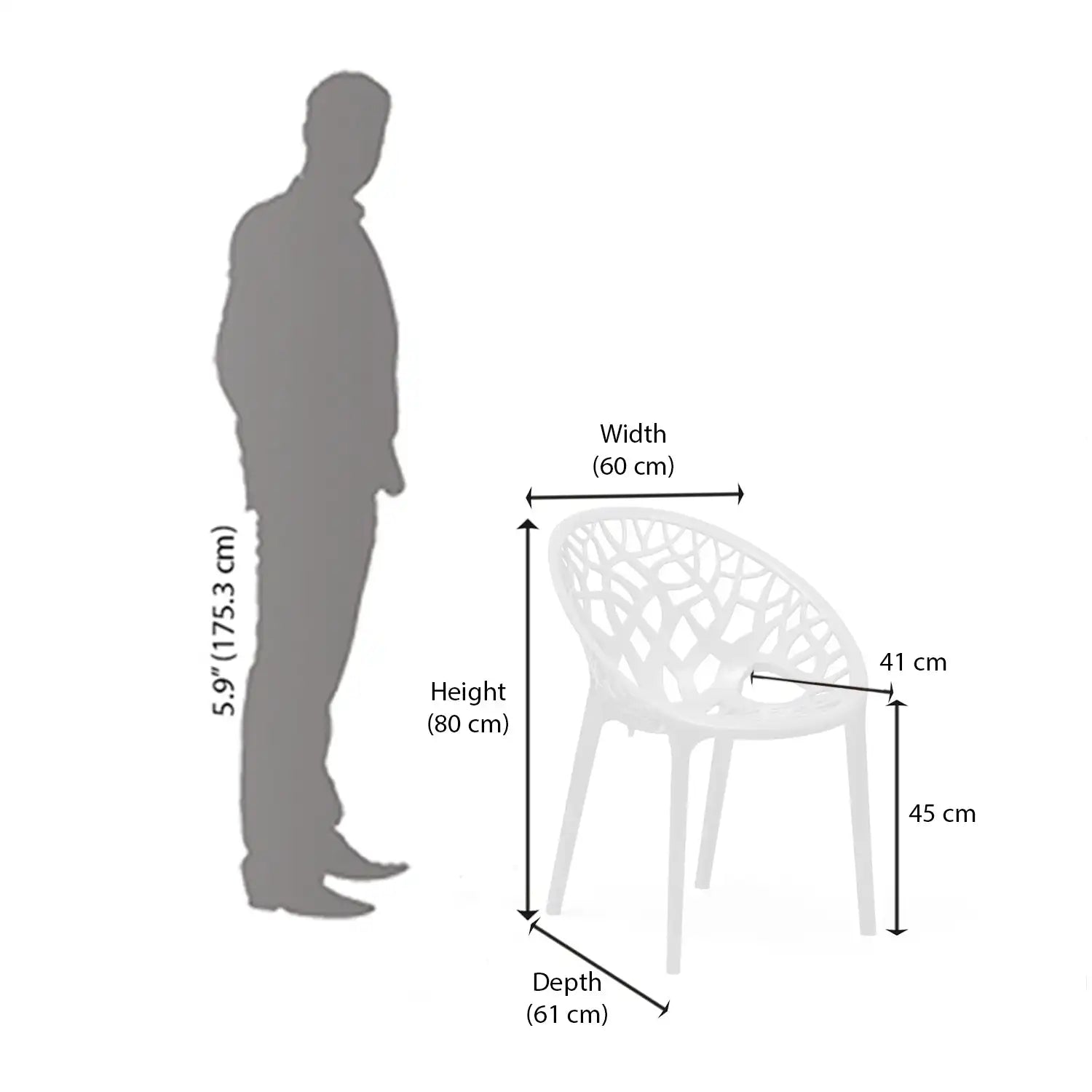 Nilkamal Crystal Polypropylene Armless Chair (Milky White)
