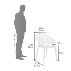 Nilkamal Crystal Polypropylene Armless Chair (Milky White)