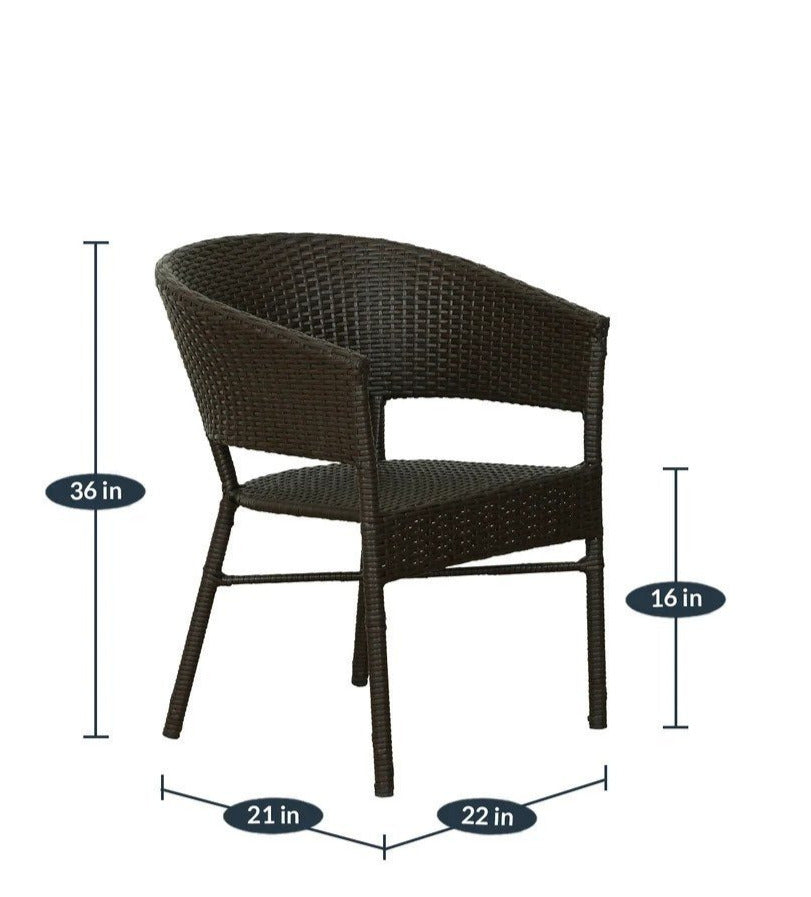 Bud Outdoor Patio Seating Set 2 Chairs and 1 Table Set (Brown)