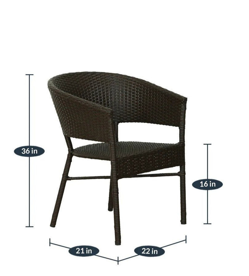 Bud Outdoor Patio Seating Set 2 Chairs and 1 Table Set (Brown)