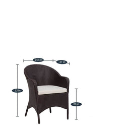 Dushtu Outdoor Patio Seating Set 4 Chairs and 1 Table Set (Dark Brown)