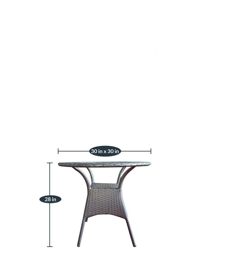 Mishka Outdoor Patio Seating Set 4 Chairs and 1 Table Set (Silver)