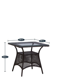 Tukur Outdoor Patio Seating Set 2 Chairs and 1 Table Set (Brown)