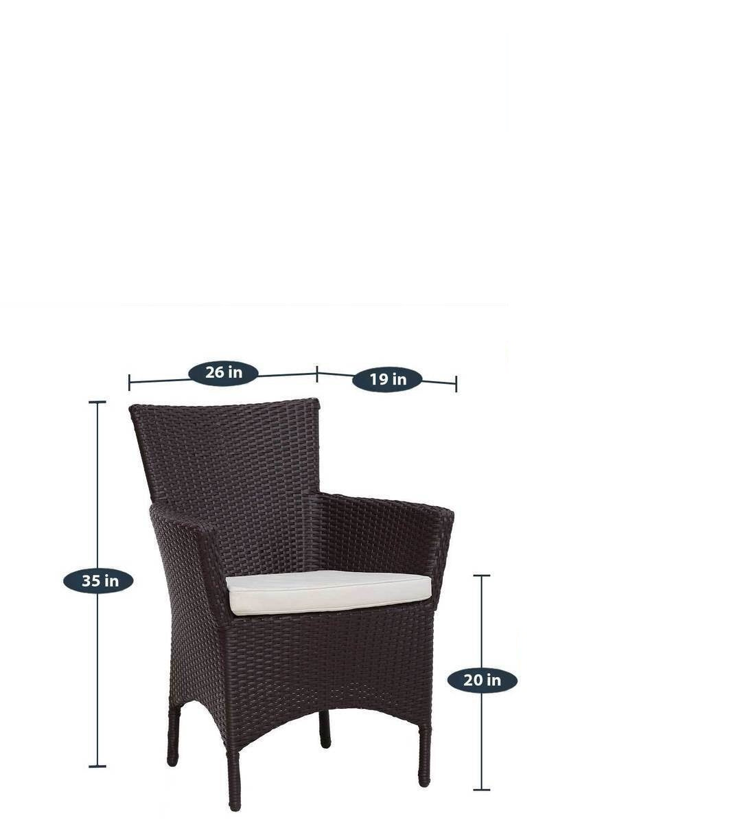 Tukur Outdoor Patio Seating Set 2 Chairs and 1 Table Set (Brown)