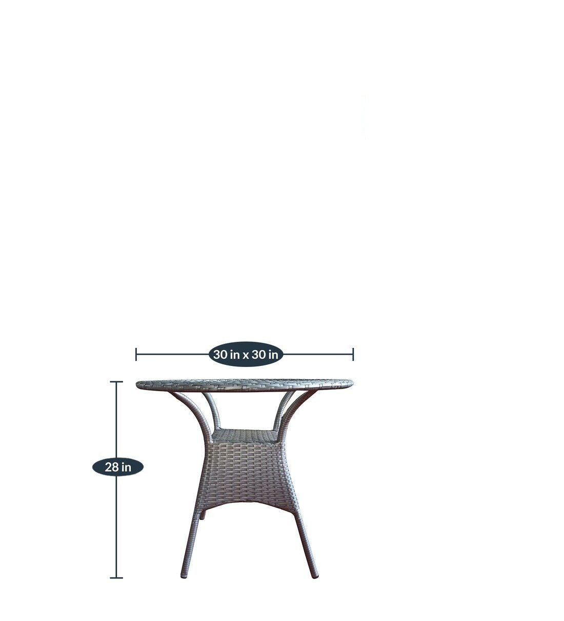 Rudra Outdoor Patio Seating Set 2 Chairs and 1 Table Set (Silver)