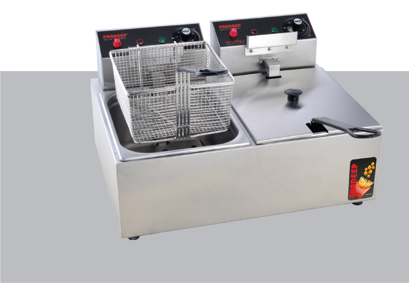 Pradeep Electric Deep Fryer – Double Pan (2 × 5 L / 2 × 8 L / 2 × 11 L)
