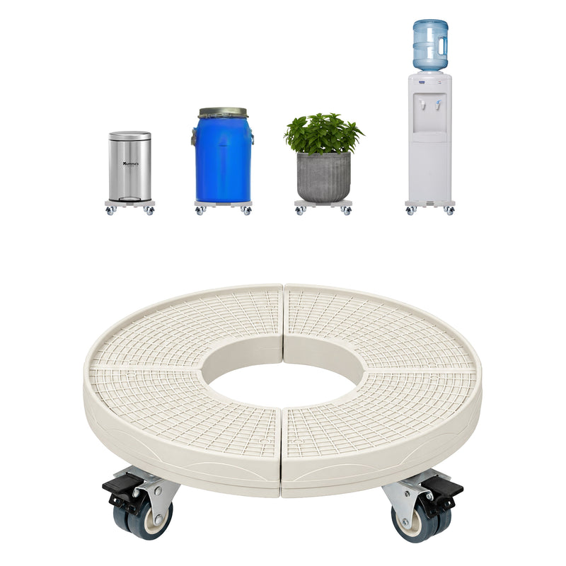 Corvids Heavy Duty Stainless Steel Modern Plant Stand for Indoor & Outdoor Use | 2-Year Warranty | Adjustable Platform with 360 Rotating Wheels & Lock - 150 Kg Capacity(White)-1