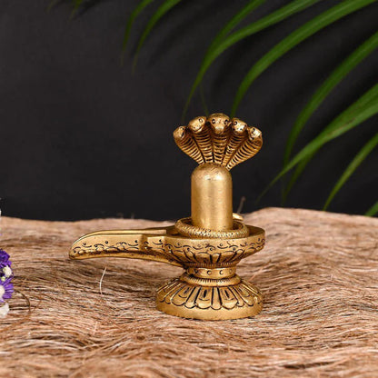 Brass Shivling/Shivlingam Idol (4.5 Inch)