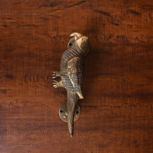 Brass Parrot Door Handle (8.8 Inch)