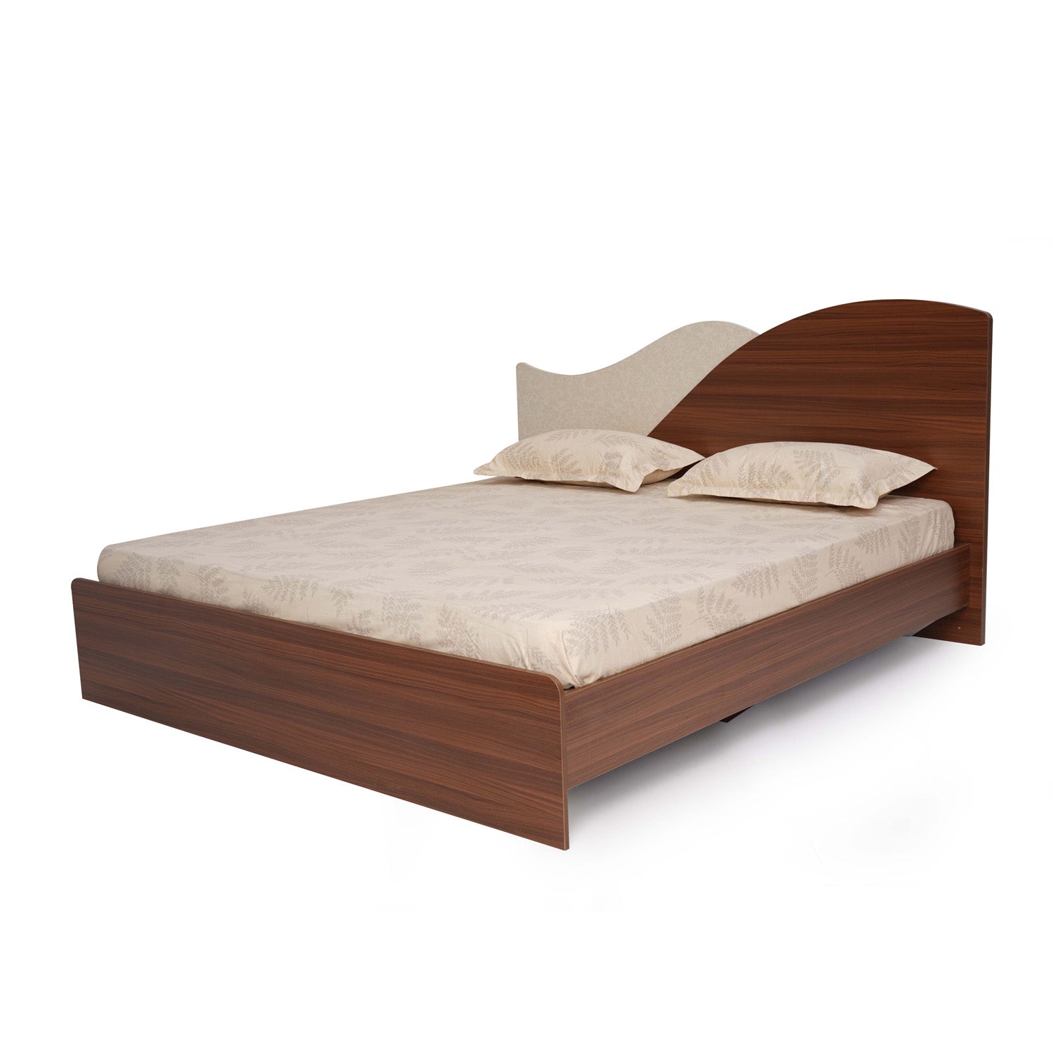 Nilkamal Wave Calipso Queen Bed Without Storage (Classic Plank Walnut)