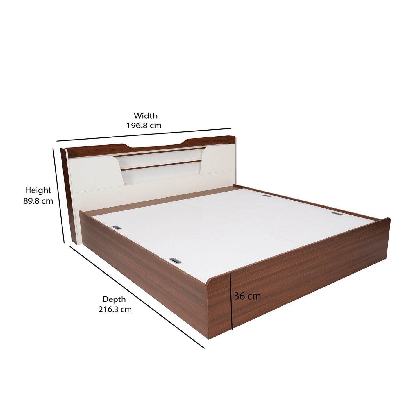 Nilkamal Hawk Calipso King Bed With Storage (Classic Plank Walnut/White)