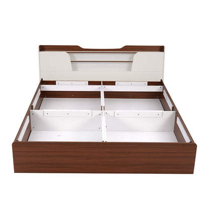 Nilkamal Hawk Calipso King Bed With Storage (Classic Plank Walnut/White)