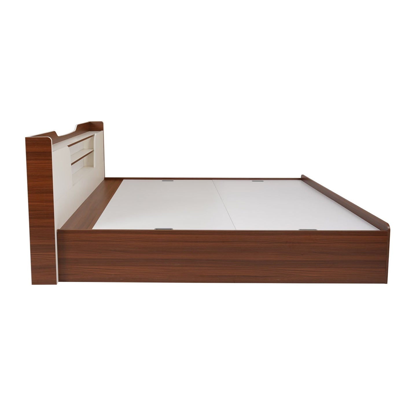 Nilkamal Hawk Calipso Queen Bed With Storage (Classic Plank Walnut/White)