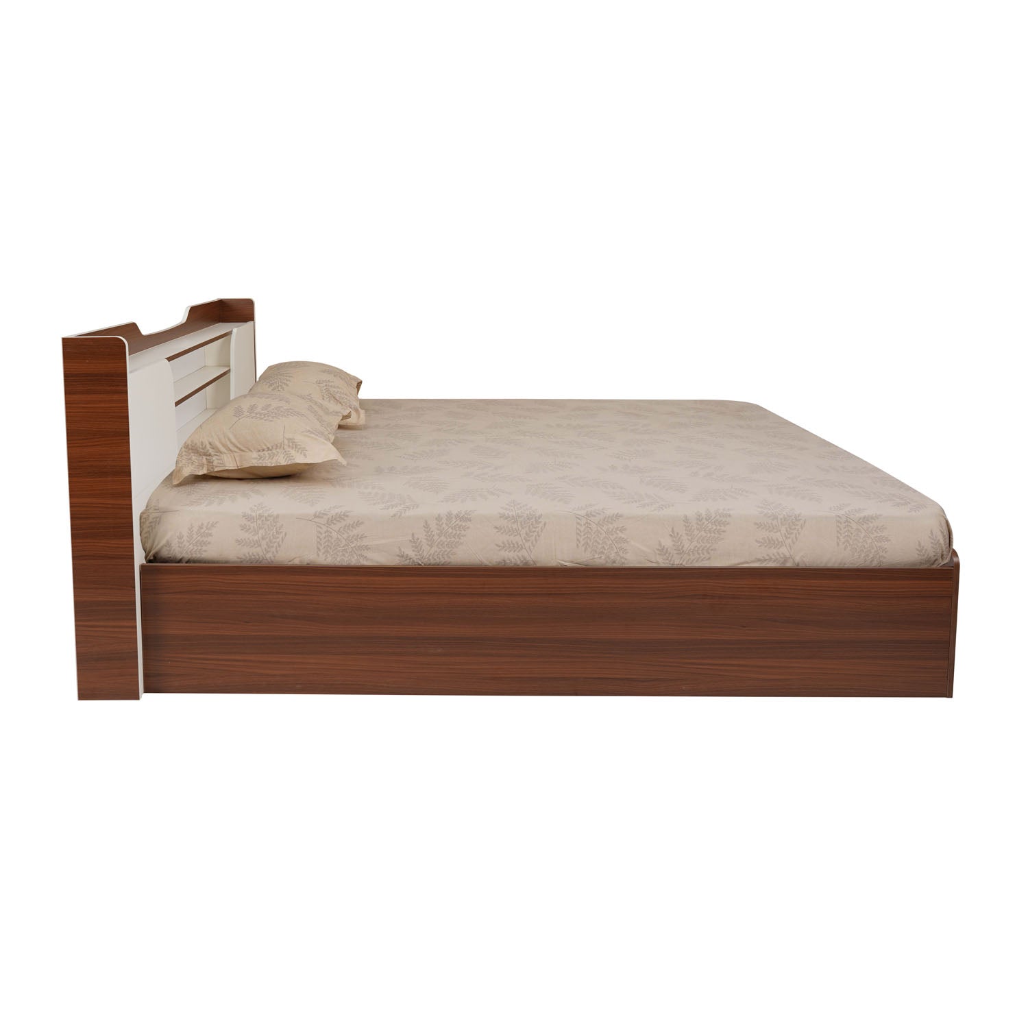 Nilkamal Hawk Calipso Queen Bed With Storage (Classic Plank Walnut/White)