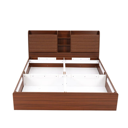 Nilkamal Tokyo Calipso Queen Bed With Storage (Classic Plank Walnut)