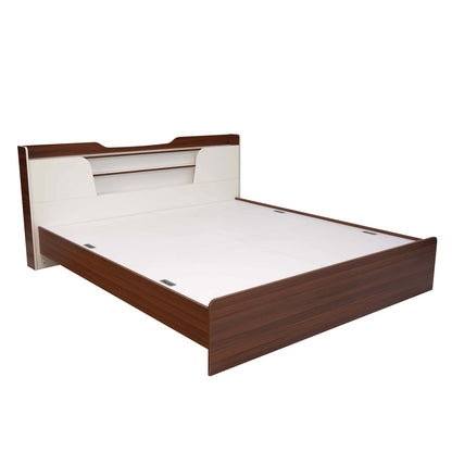Nilkamal Hawk Calipso Queen Bed Without Storage (Classic Plank Walnut/White)