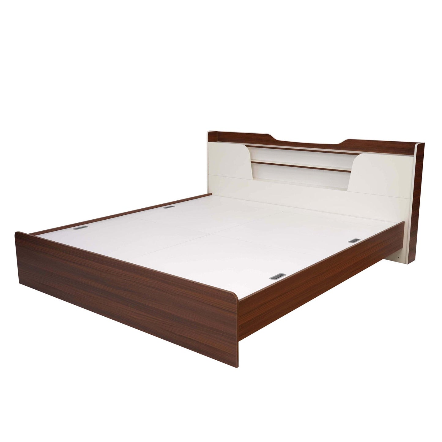 Nilkamal Hawk Calipso Queen Bed Without Storage (Classic Plank Walnut/White)