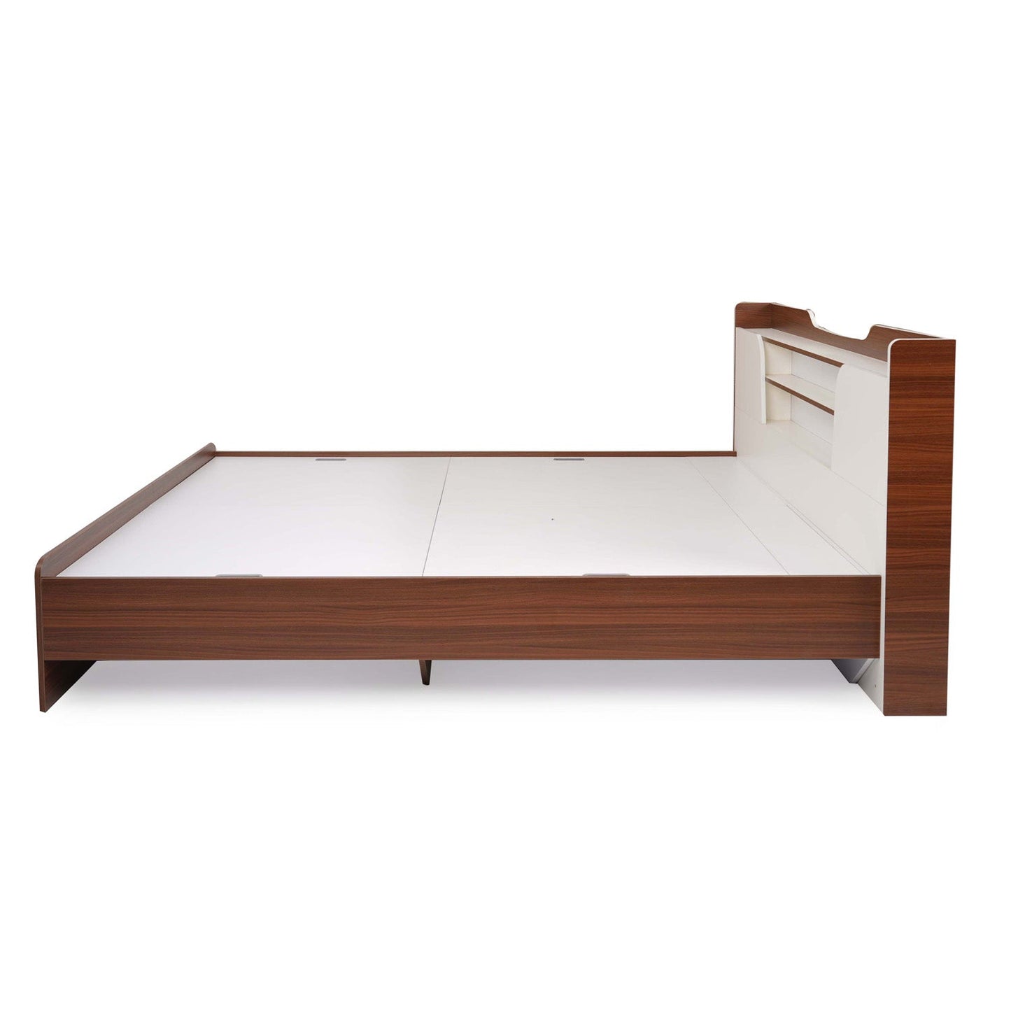 Nilkamal Hawk Calipso Queen Bed Without Storage (Classic Plank Walnut/White)