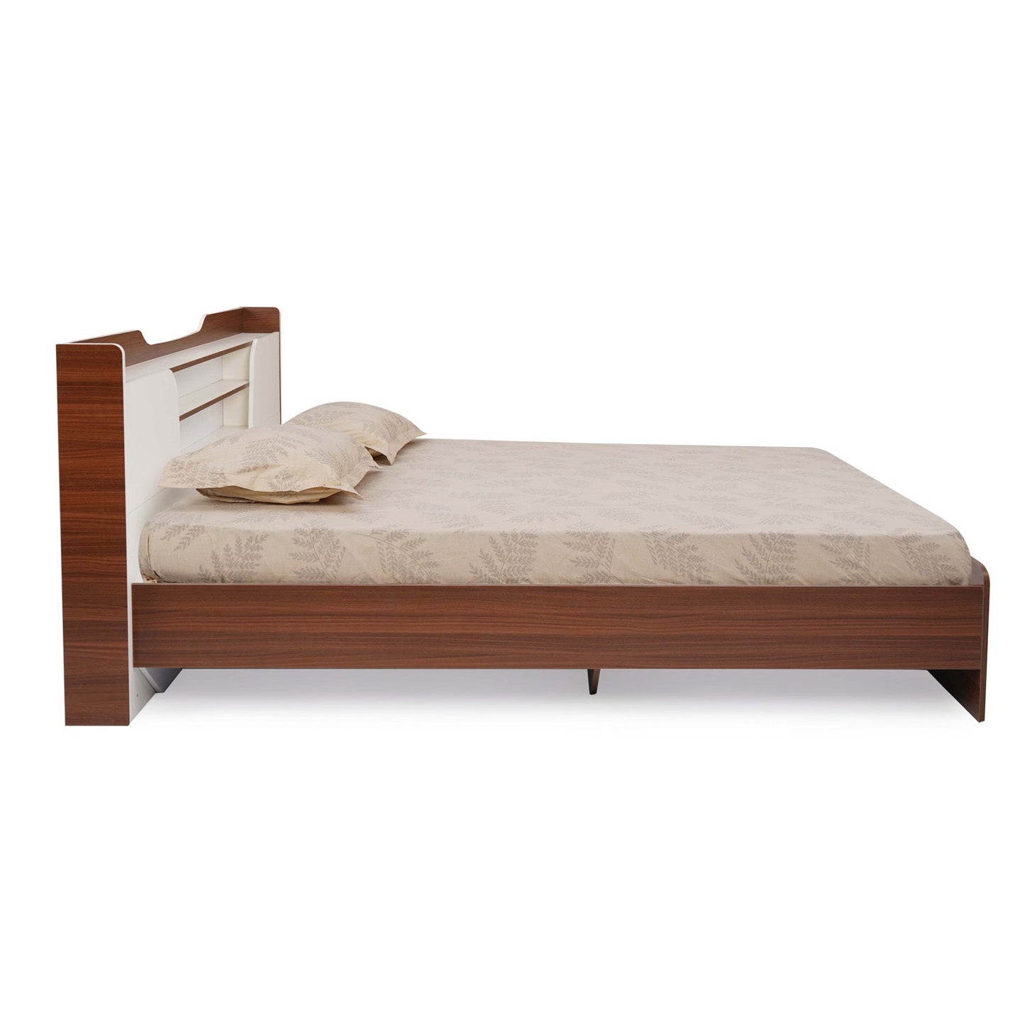 Nilkamal Hawk Calipso Queen Bed Without Storage (Classic Plank Walnut/White)