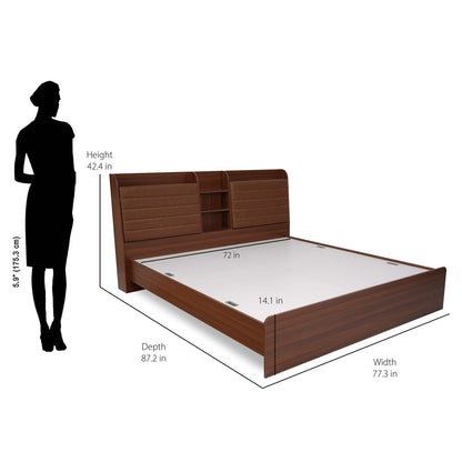 Nilkamal Tokyo Calipso King Bed Without Storage (Classic Plank Walnut)