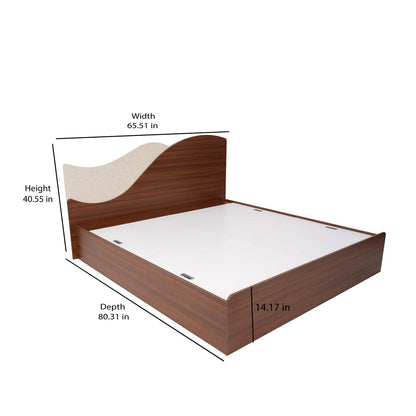 Nilkamal Wave Calipso Queen Bed Without Storage (Classic Plank Walnut)