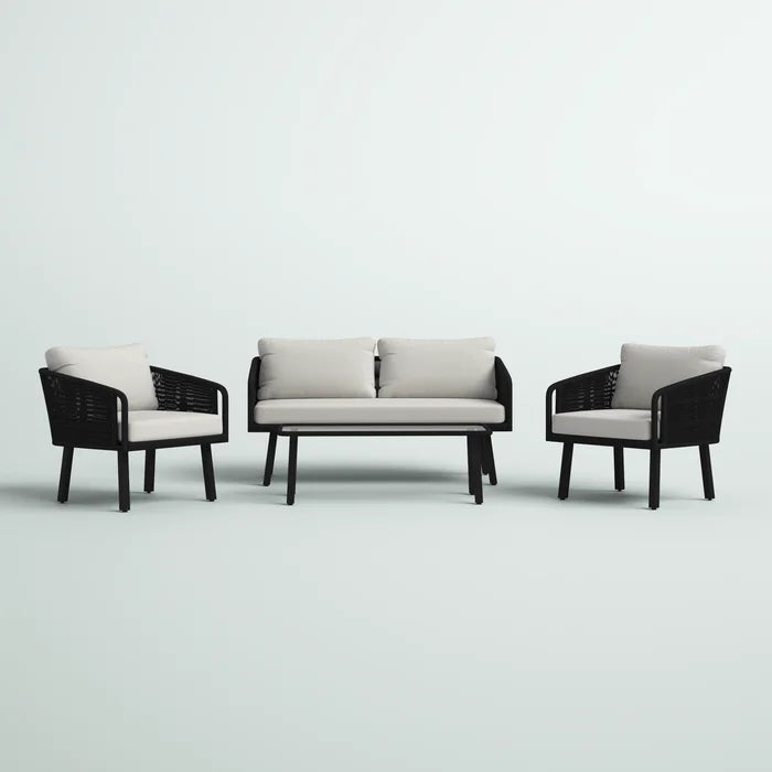 Deifilia Outdoor Sofa Set 2 Seater, 2 Single seater And 1 Table Set Braided & Rope