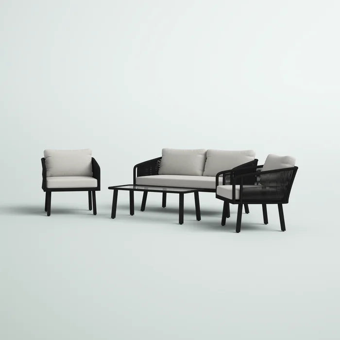 Deifilia Outdoor Sofa Set 2 Seater, 2 Single seater And 1 Table Set Braided & Rope