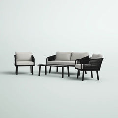 Deifilia Outdoor Sofa Set 2 Seater, 2 Single seater And 1 Table Set Braided & Rope