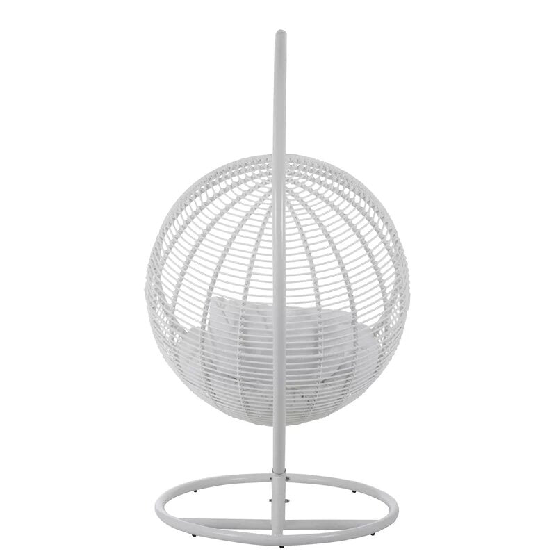 Donato Single Seater Hanging Swing With Stand For Balcony , Garden Swing (White)